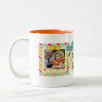 "Love You Grandma" Photo Mug Orange, teal & Yellow