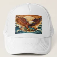 Majestic Eagle Clutching a Fish 36x24 Trucker Hat