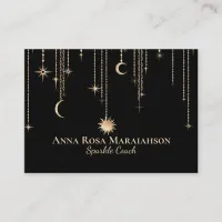 *~* Moon Cosmic Stars Gold Sparkle Glitter Sun Business Card