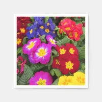 Colorful Spring Medley of Primulas Flowers Napkins