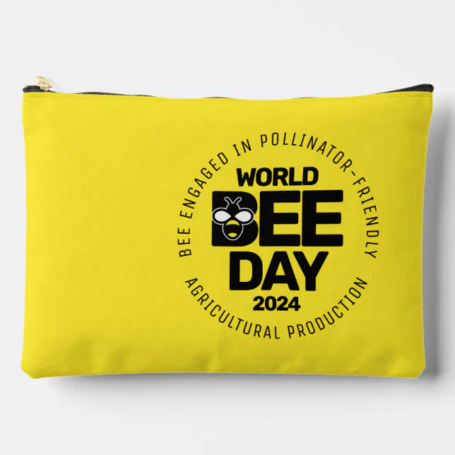 World Bee Day Yellow Black Pollinator Accessory Pouch