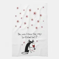 Do You Know the Way to Cabernet? Wine Pun Kitchen Towel