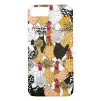 Funny Hand Drawn Cartoon Chickens iPhone 8/7 Case