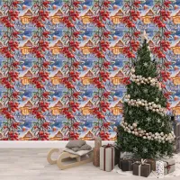 Festive Holiday Mistletoe Berries DIY Peel & Stick Wallpaper