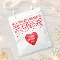 Valentine's Day Red Confetti Hearts  Favor Bag