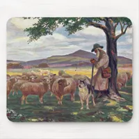 Tending the Sheep Vintage Mouse Pad