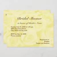 Light Yellow Rose Background Bridal Shower Invite