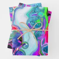 Marble Colorful Fluid Art   Wrapping Paper Sheets