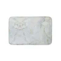 glamorous chic white gray silver glitter marble bath mat