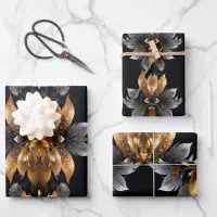 Gold and Sliver Wedding Gift Wrapping Paper Sheets