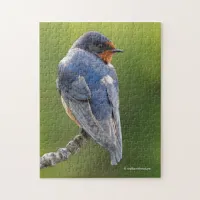 Beautiful Barn Swallow Songbird on a Branch Jigsaw Puzzle