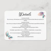 Ethereal Beauty Soft Tone Whimsical Pastel Leaves Enclosure Card