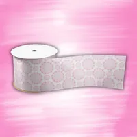 Pretty pink mandala on white | satin ribbon