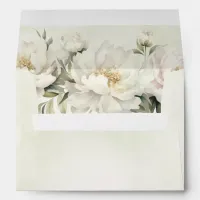 Rustic Elegant Greenery White Floral Wedding Envelope