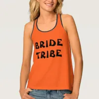 Halloween Bride Tribe | Black And Orange Name Tank Top