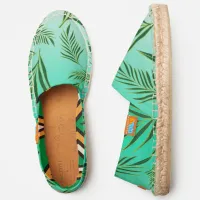 Trendy Chic Exotic Tropical Palm Leaves Pattern Espadrilles