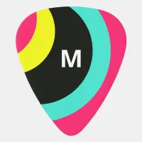 Bright Stylish Abstract Modern Colorful Monogram Guitar Pick