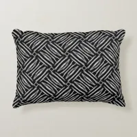Black and White Tribal Stripes  Accent Pillow