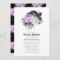 Floral Gothic Virtual Bridal Shower Invitation