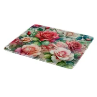 Whimsical Rose Pattern Cutting Board