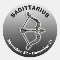 Astrology zodiac sign arrow Sagittarius symbol Classic Round Sticker