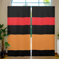 Modern Vibrant Stylish Bold Color Block Striped Blackout Curtains