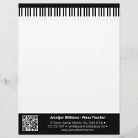 Musician Piano Keys Music Business QR Code Letterhead