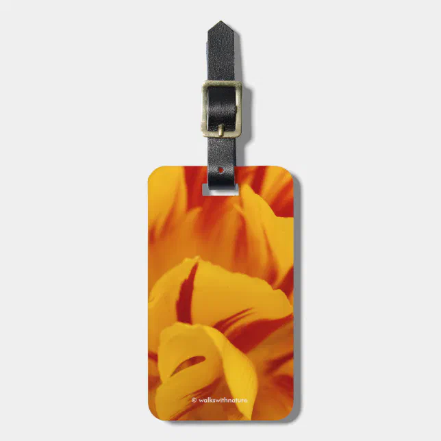 Stunning Two-Tone Red Yellow Monsella Tulips Luggage Tag