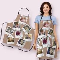 Retro Instant Photo Print Style Collage 8 Picture Apron