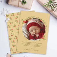 Holly Berry Baby's First Christmas Holiday Cute