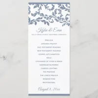 Flourish Tall Elegant Wedding Program | Dusty Blue