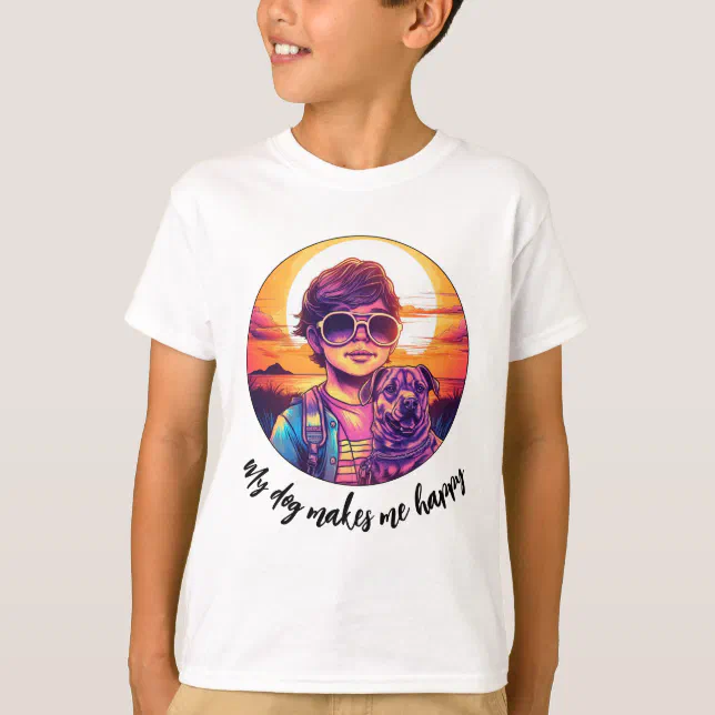 Adorable Boy and his Cute Puppy | Kids T-Shirt