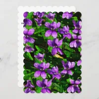 Wood Violet Mosaic Wedding Invitation