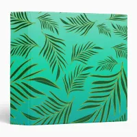 Tropical Palm Leaves Pattern 3 Ring Binder