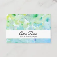 *~* Chic Popular Flower Turquoise Green Beauty Business Card