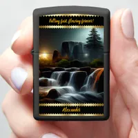 Enchanting night waterfalls with a personal touch zippo lighter