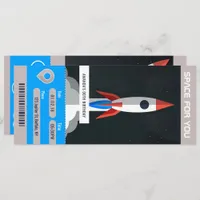 Space Themed Birthday Party travel ticket invite