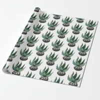 Potted Succulent Houseplant Wrapping Paper