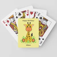 Cute funny baby giraffe  poker cards