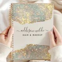 Holographic Signature Script Modern Glam Glitter Planner