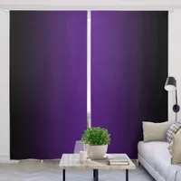 Royal Purple Black Edges Gradient Blackout Curtains