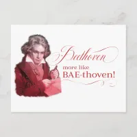 EDITABLE Classical Music w/ Beethoven Valentine Holiday Postcard