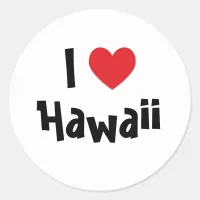 I Love Hawaii Classic Round Sticker