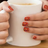 Multicolor Christmas Confetti Red Minx Nail Art