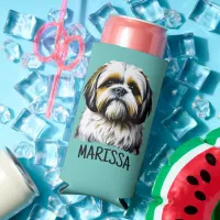 Personalized Shih Tzu | Dog Mom Seltzer Can Cooler