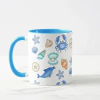 Beach Themed Sea Creatures Mug