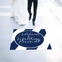 Elegant Nautical Striped Wedding -Navy Blue, White Floor Decals