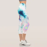 Splash of Vibrant Eclectic Colors Capri Leggings