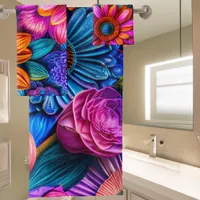 Floral pattern in boho style bath towel set