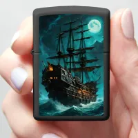 Pirate Ship Moonlight Galleon Zippo Lighter